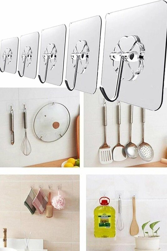 Tuana der Schönheit Selbst-Adhesive Transparent Askı 5 Set Badezimmer Küche Aufhänger selbst-adhesive
