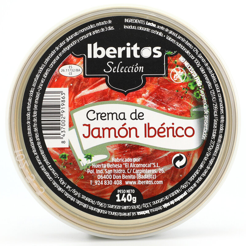 Iberitos-creme de sopa enlatado de jamon iberico 140g-140g jamon cartão ibérico estoque