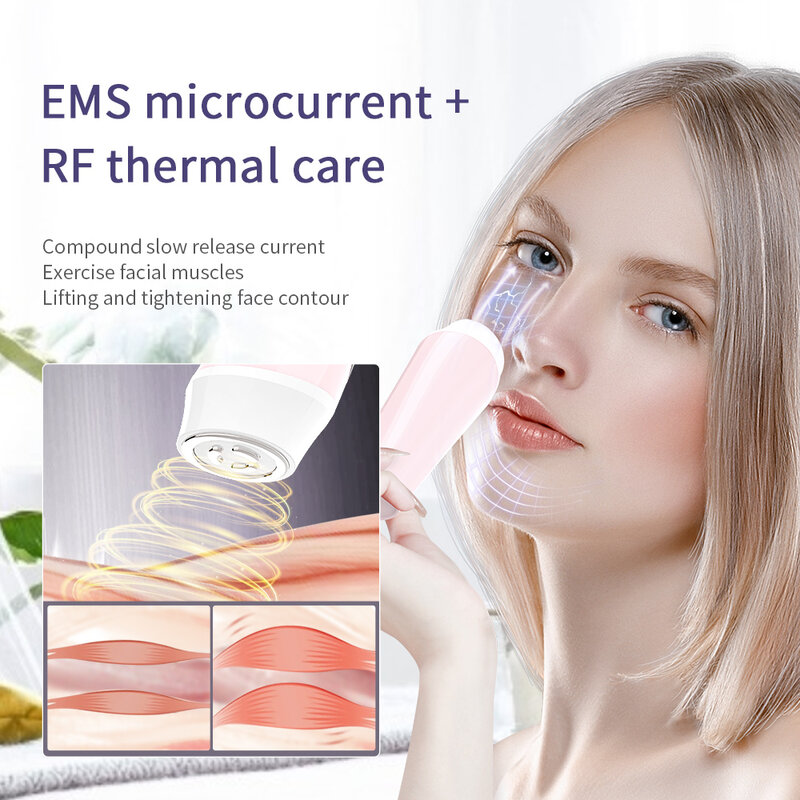 ANLAN radiofrecuencia facial rf machine facial radio frequency skin tightening EMS Lifting Facial Mesoterapia Estiramiento de la piel Rejuvenecimiento de belleza Reafirmante facial Eliminación de arrugas