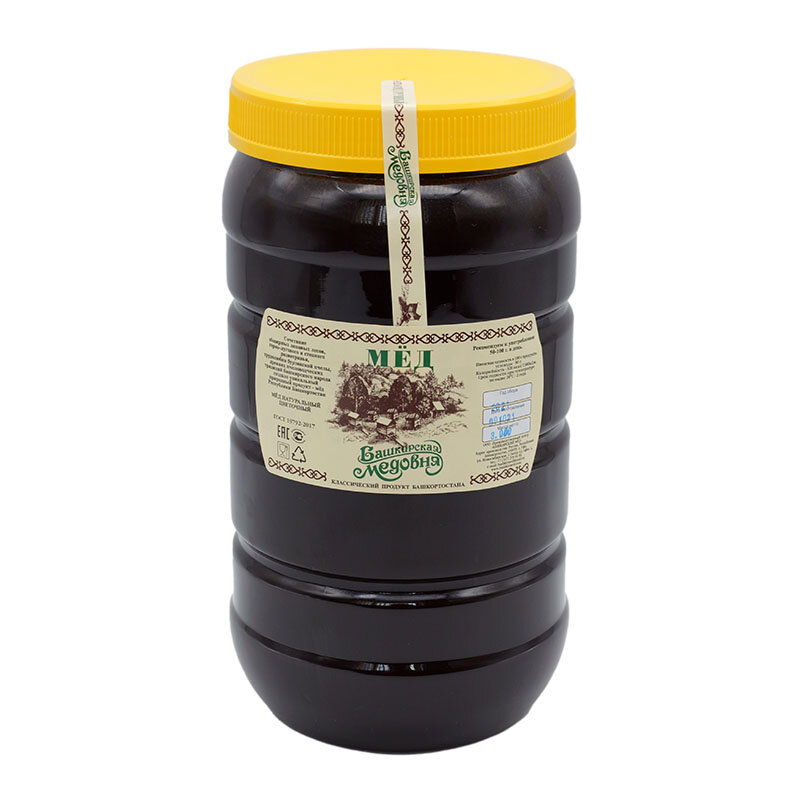 น้ำผึ้ง Bashkir ธรรมชาติ Buckwheat Bashkir น้ำผึ้ง3000กรัมพลาสติก Bidon ขนม Altai สุขภาพอาหาร Candy น้ำตาล