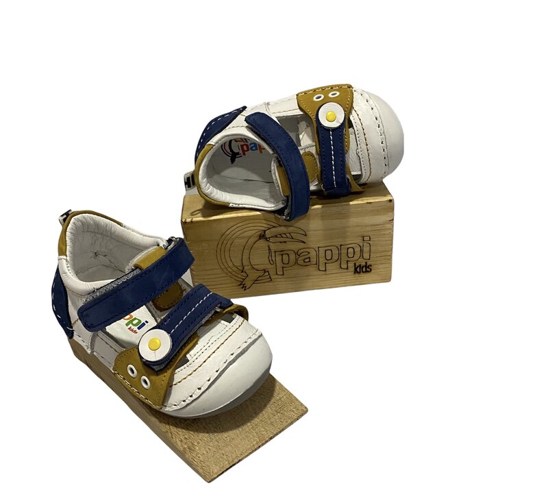 Pappikids modelo (0125) menino primeiro passo sapatos de couro ortopédico