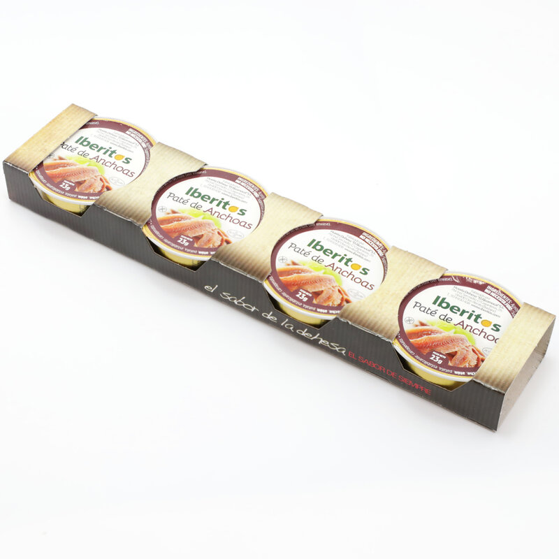 Pate de anchovies IBERITOS-25g-PATE anchovy 4 개 유닛 팩