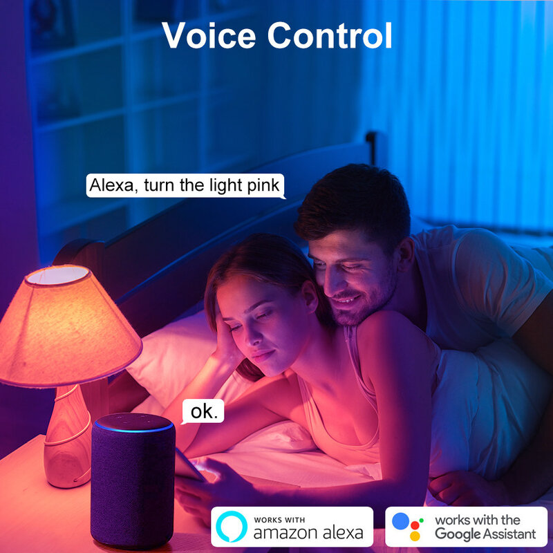 Tuya WiFi inteligente bombilla LED 5W E14 luz Led tipo vela magia cambiable lámpara colores RGB voz Control con Alexa de Google