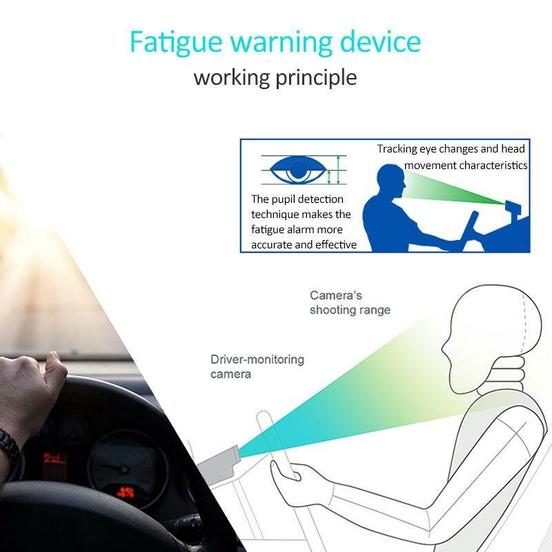 Alarmes do carro karadar f16 anti sono fadiga alarme de condução monitor sistema câmera segurança inteligente para motorista