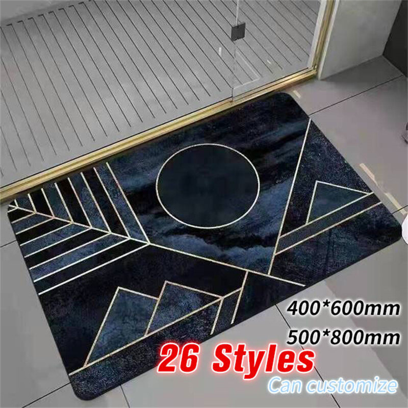 Bathroom Decoration Doormat Washable Home Bathroom mat Quick Dry Balcony Porch Area Mat Entry Mat Non Slip