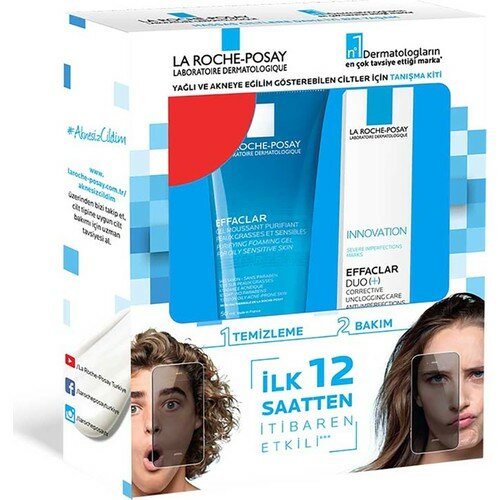 La Roche _ Posay Effaclar DUO 15 ml et Effaclar gel 50 ml Kit de soin pour les peaux à tendance acnéique