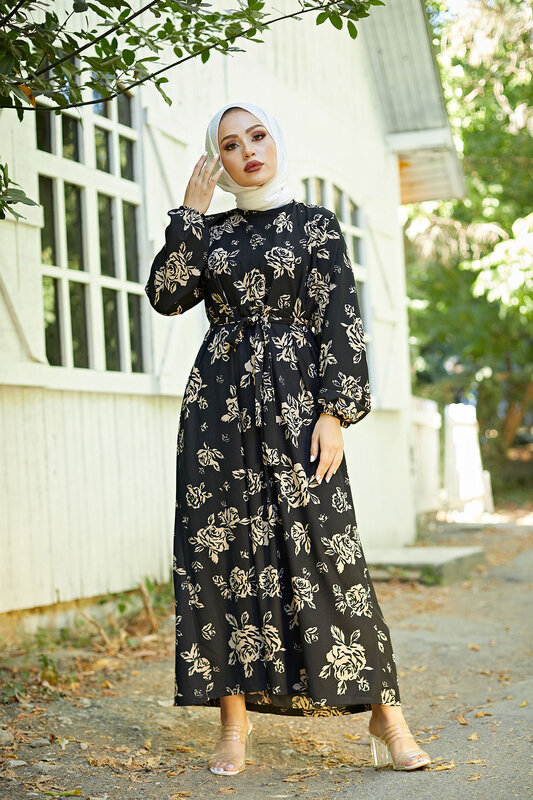 Vestido maxi feminino modesto kaftan tamanho grande mais vestidos de tamanho grande roupa islâmica muçulmano moda turquia dubai hijab 2021