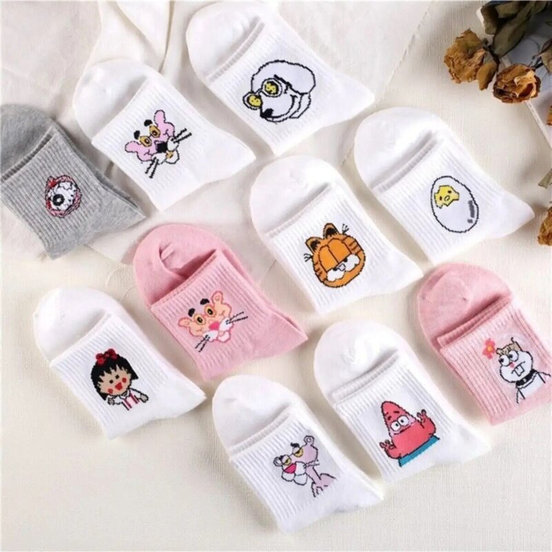 Ensemble de chaussettes Anime 10 pièces pour hommes et femmes, vêtements habillés, Leggings multicolores, chaussures en coton décontractées, très doux, unisexes amusants