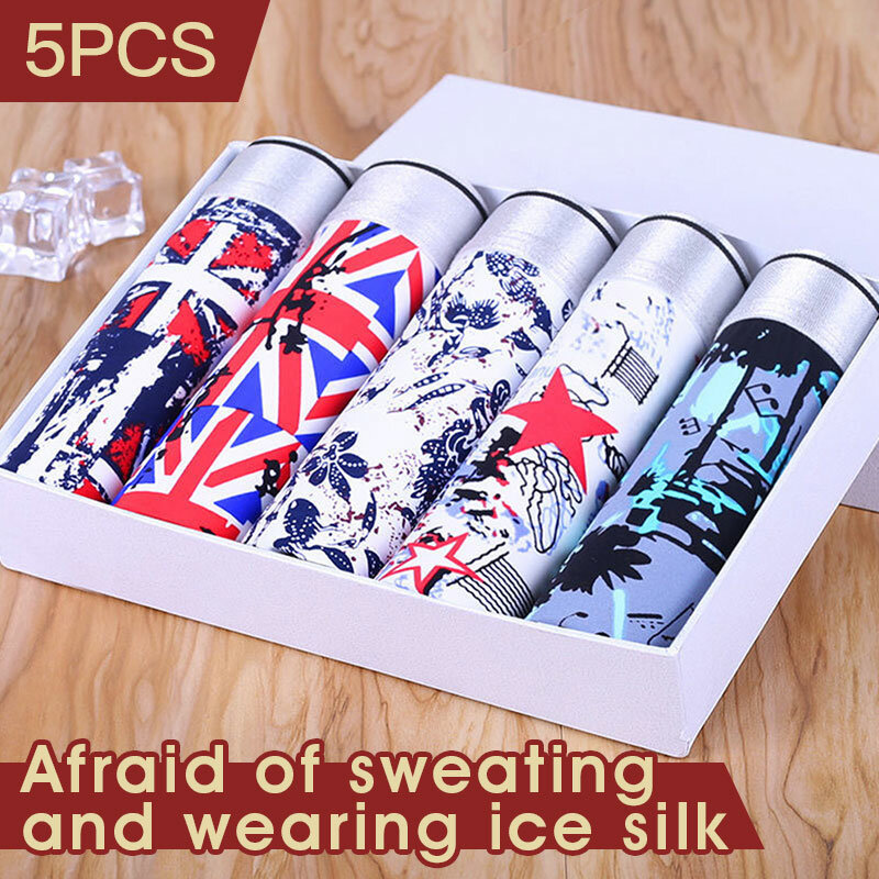 Mens Underwear 2021 Ice Silk Breathable Moisture Absorption Sterilization Summer Refreshing Boxer Headset