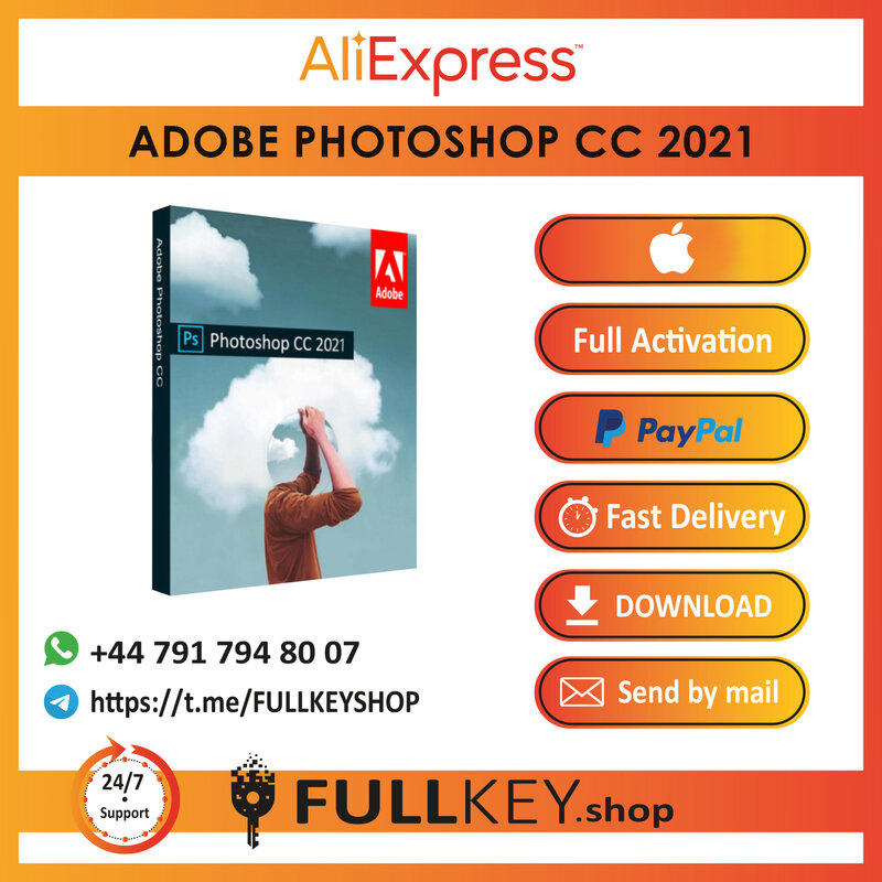 Adobe Photoshop CC 2021, Version complète, multilingue