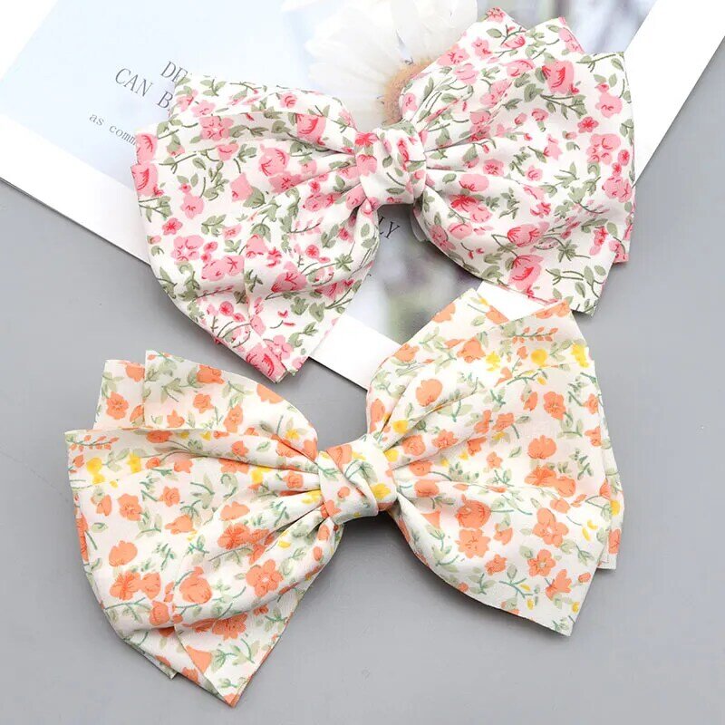 Bow Hairpin Female Small Floral Ponytail Spring Clip Hair Accessories Fashion Elegant Head Flower Headdress Holiday Gift