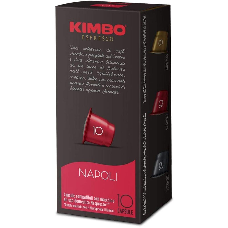 Cápsulas de café Kimbo compatibles con Nespresso Nápoles (10x10 cápsulas)