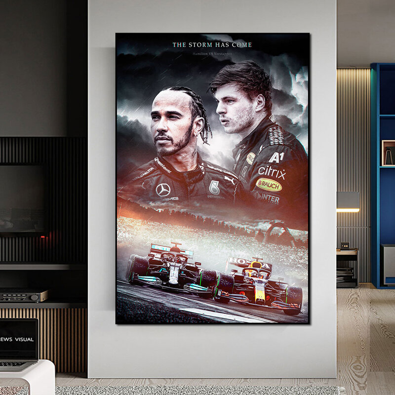 F1式ストームは私たちです世界チャンピオンポスター装飾アートデコレーションペインティングバールームウォールキャンバス