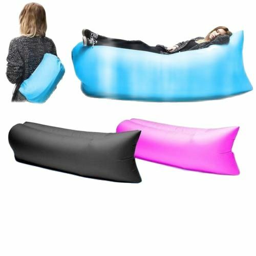 Inflatable Sofa Sleeping Bag Air Bed Inflatable Sofa LoungerSleeping Bag Blow up Couch Camping Lounge  blue green red air bed
