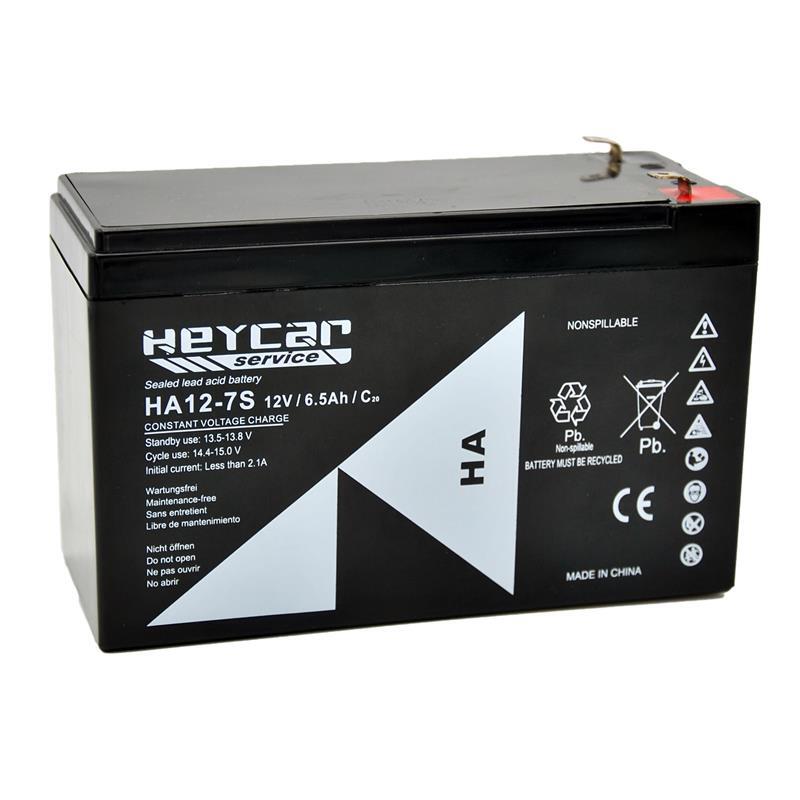 HEYCAR HA12-7S battery 12V 7Ah lead AGM rechargeable for toys, security and alarm system, emergency lights, UPS/UPS
