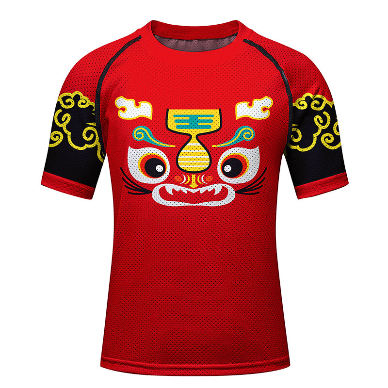 Chinese Element Summer Suits Cody Lundin with Tiger Digital Printing Design Outdoor Casual Style Tops+ Shorts