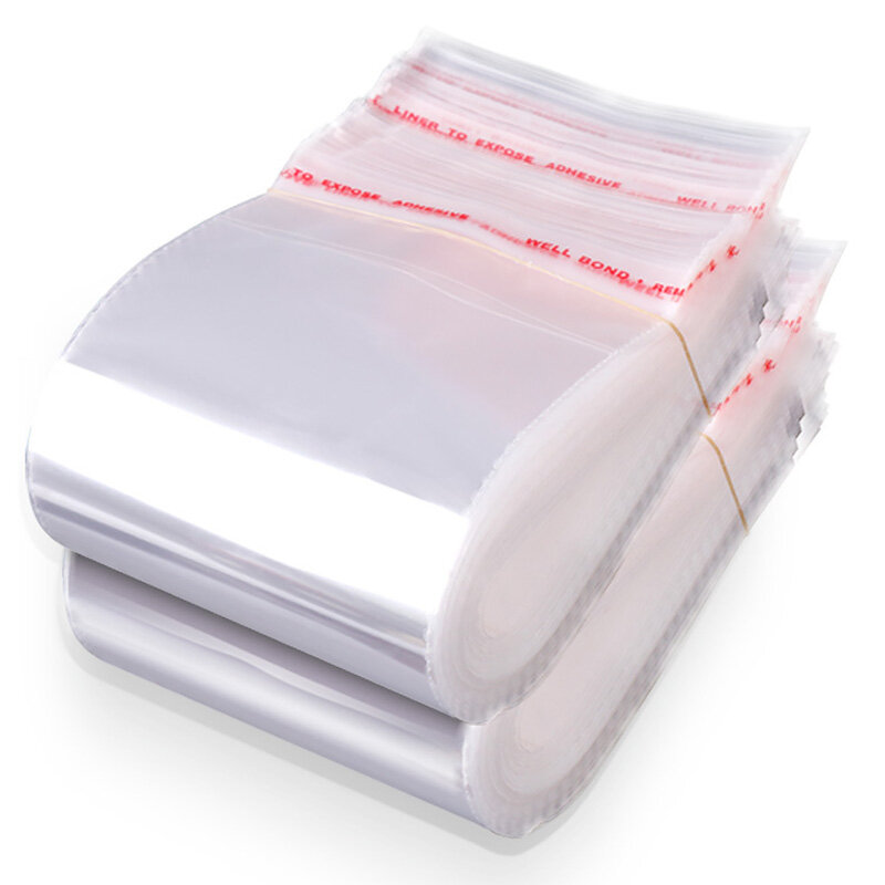 100Pcs ถุงพลาสติกโปร่งใส Self Adhesive ถุงสำหรับขนมคุกกี้บรรจุ Resealable ของขวัญถุงเครื่องประดับบรรจุภัณฑ์