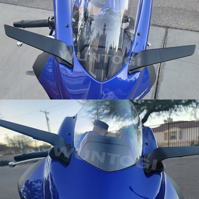 R7 espelho retrovisor esporte winglet espelho kits ajustável stealth espelhos para yamaha yzf r7 yzfr7 2021 2022 acessórios