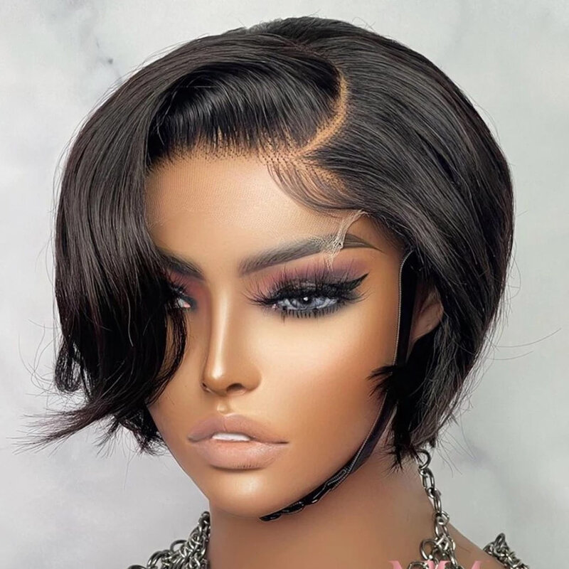 Short Pixie Cut Wig Bob Lace Front Human Hair Wigs Straight Human Hair Wig Transparent Lace Wigs For Women Pre Plucked Lace Wig