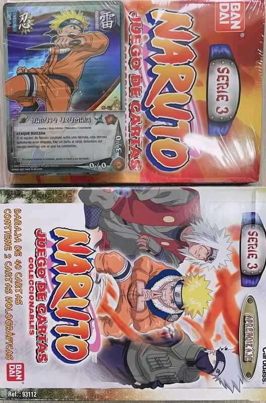 Naruto-ナルト-シリーズ3カード封筒,出展者またはデッキまたは封筒,40枚のオリジナルカードのデッキあたりの価格,スペイン