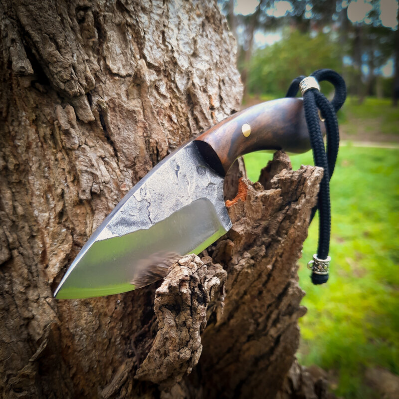 Cuchillo de hoja fija de bolsillo YUTPA 58HRC, herramienta EDC de acero al carbono, para caza, para acampar al aire libre, supervivencia, CK75
