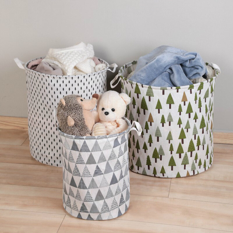 Cesta plegable de ropa sucia para niños, cestas de tela de lino para almacenamiento de juguetes, gran organizador de baño, armario portátil para el hogar