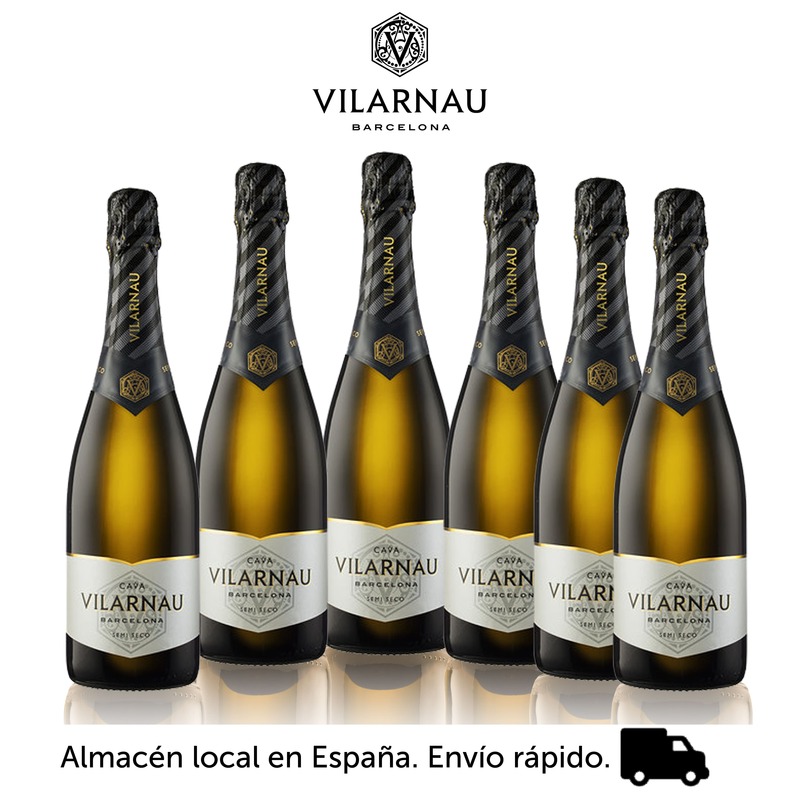 Cava-vilarnau demi-6個の750 mlボトルの箱-sparking-シャンパン-卒業式: 11,5%-gonzalez byass
