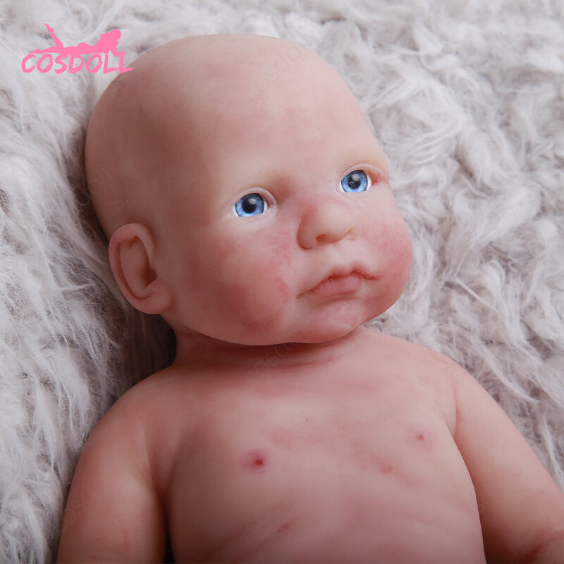 Boneca bebê reborn, 26cm, de silicone, personalizada, corpo inteiro, recém-nascido, brinquedo fofo para presente de natal e aniversário #14