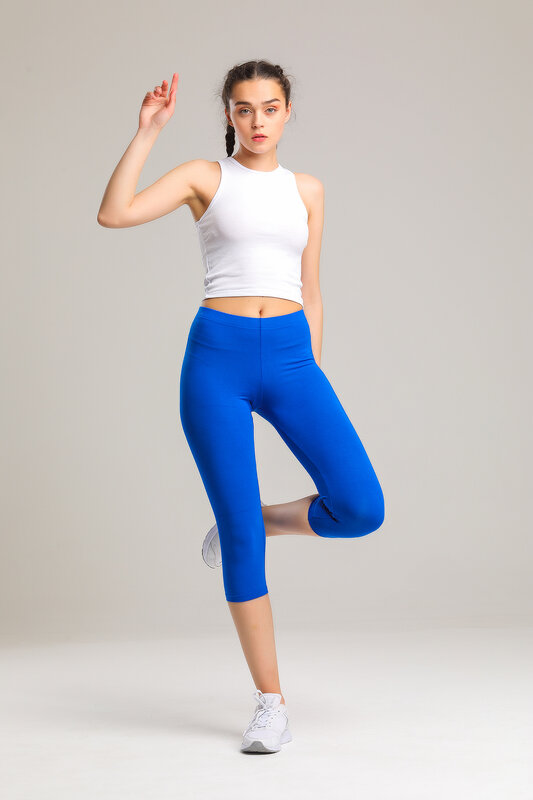 Женские колготки-капри из высококачественной ткани для фитнеса, йоги и ежедневного использования, темно-синие, черные, синие