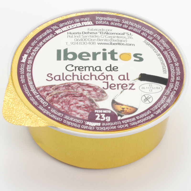 IBERITOS  - Pack Crema de Salchichon de Jerez 4 X 23 g - PACK 4x23g SALCHICHON