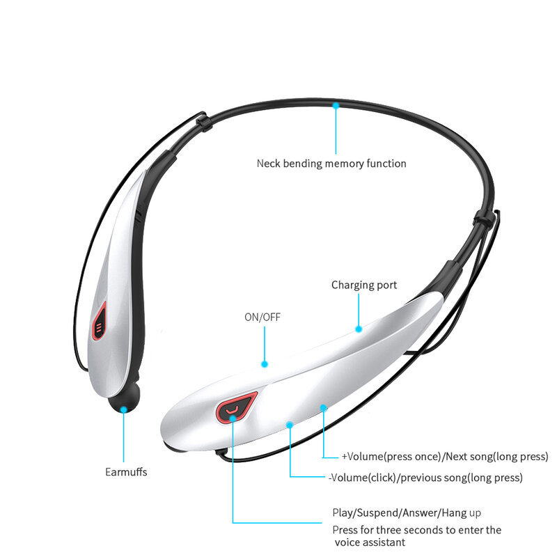 Bluetooth 5.0 Sport Earphone Wireless Stereo 25 Hours Play Music Headset Magnetic Neckband Headphones Waterproof For Xiaomi