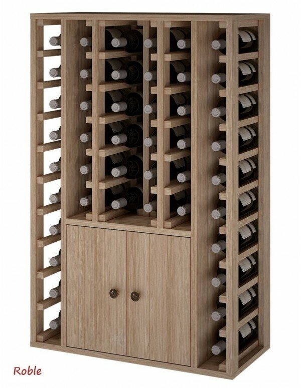 Armario Botellero Decorativo-2 puertas B- 44 botellas, copas y accesorios de vino. Se entrega montado. Mide: 105/68/32 cm fondo