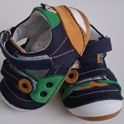 Pappikids modelo (0122) menino primeiro passo sapatos de couro ortopédico