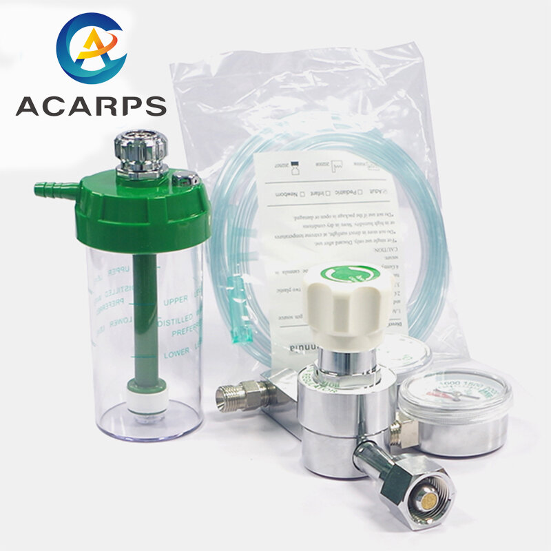 CGA 540 Medical Pressure Regulator Oxygen With Double Gauges 4000psi for Oxygen Cylinder