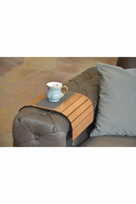 Wood Side Table 50x27.8 cm American Service Mid Leather Decorative Wooden Sofa Tray Armrest Seat Tray Folding Insulation pad