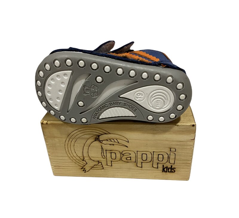 Pappikids modelo (h3) menino primeiro passo sapatos de couro ortopédico