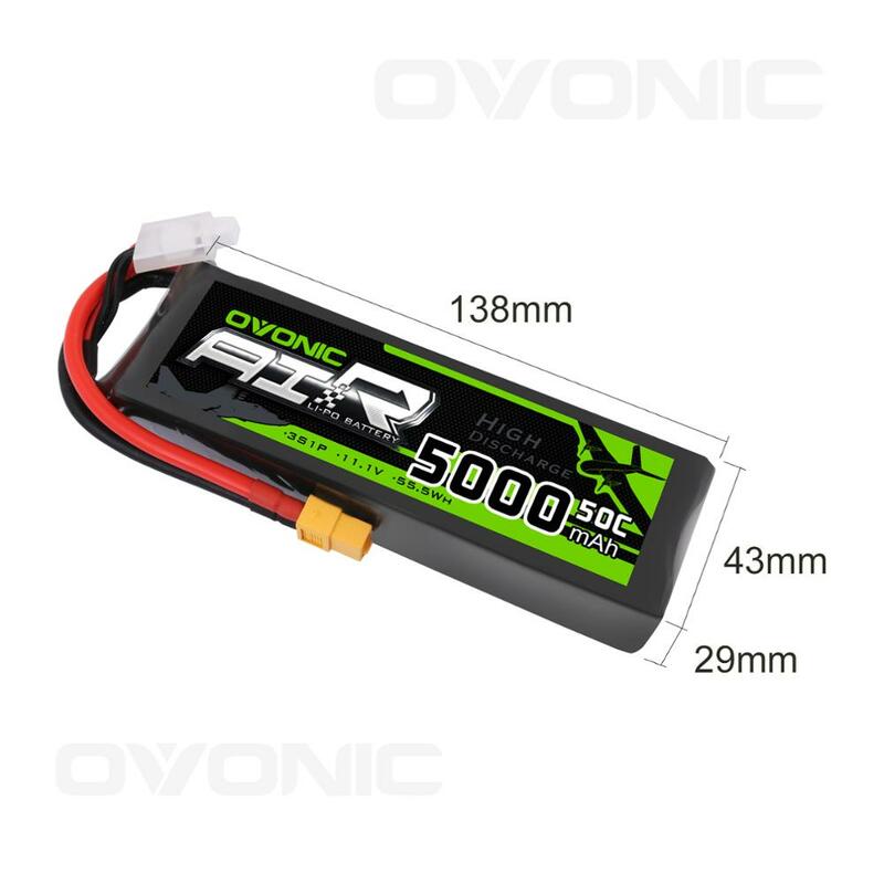 Osonic-Paquete de batería LiPo de 11,1 V, 5000mAh, 3S, 50C, con enchufe XT60, para coche RC, avión, 1/10, camión, camión, oruga