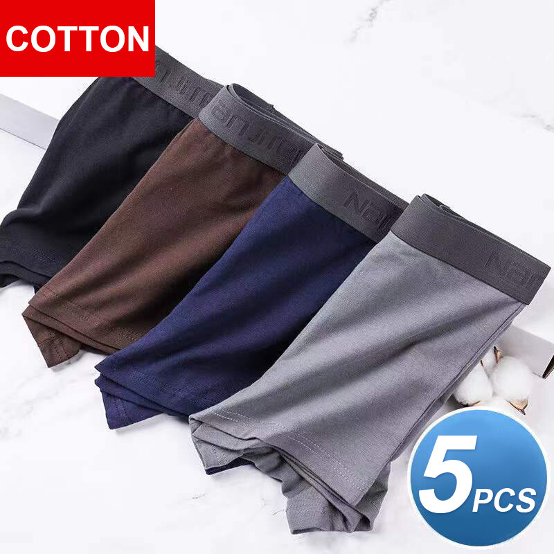 Bóxer de algodón en forma de U para hombre, ropa interior cómoda y suave, de alta elasticidad, 5 piezas