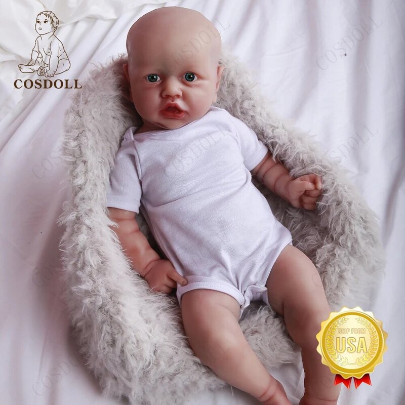 Najnowszy 57CM Reborn Baby Bald lalki otwarte płytki dla dzieci zabawki maluch solidna pełna silikonowa obudowa niegrzeczna dziewczyna Reborn Doll #05