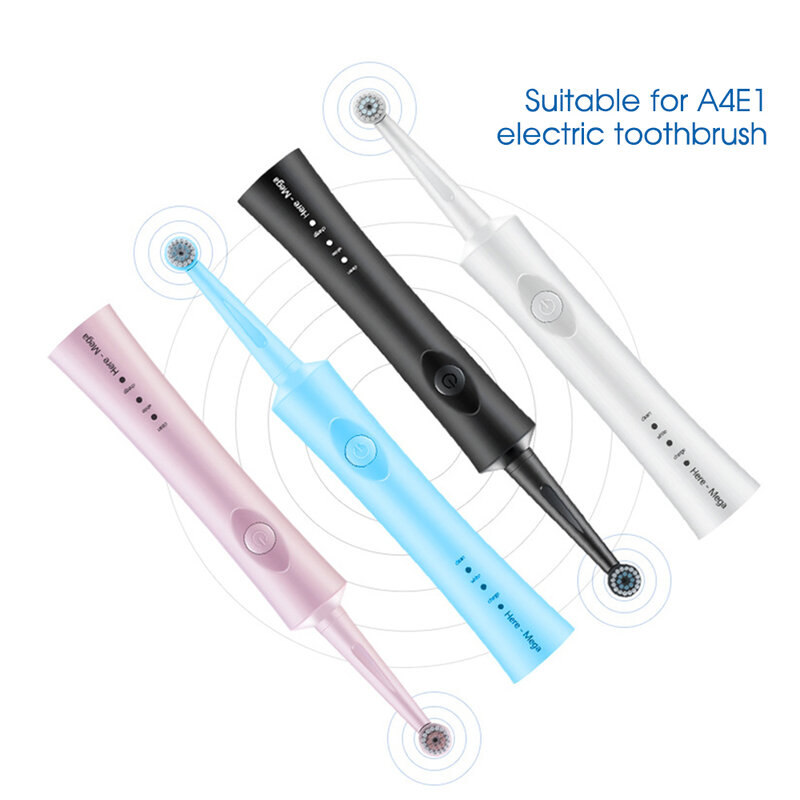 Boi 4pcs Replacement Teeth Whitening Brush Heads For 360 Degree Rotation Soft Bristle Electric Toothbrush