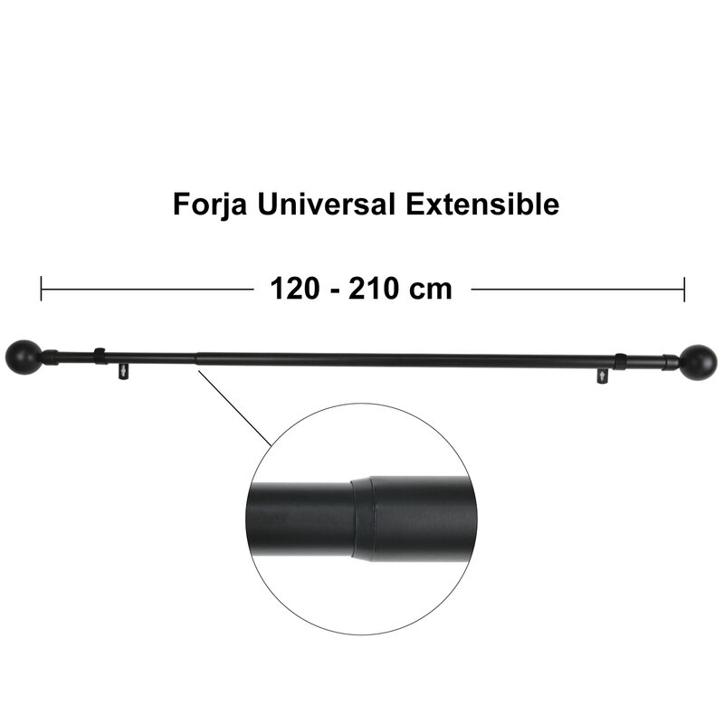 MERCURY textile-simple bar forge Universal Extensible, extendable decorative curtain bar