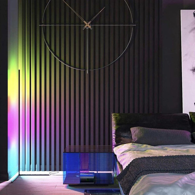 북유럽 RGB 코너 플로어 램프 현대 간단한 led로드 플로어 램프 거실 침실 분위기 서 실내 전등