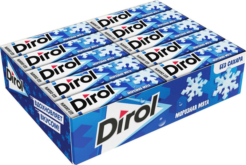 Dirol Kauwgom "Vorst Mint" Zonder Suiker, 30 Verpakkingen Van 13,6G
