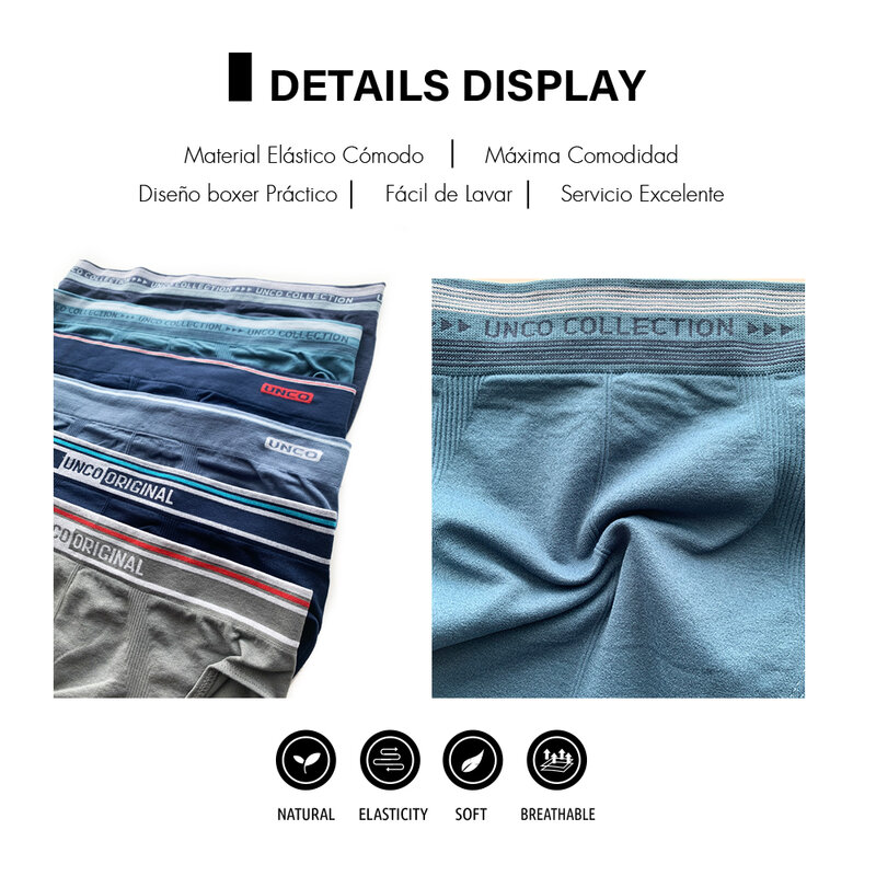 UNCO pants men, pack of 6,Slip cotton, multicolored men's underwear, classic underpants