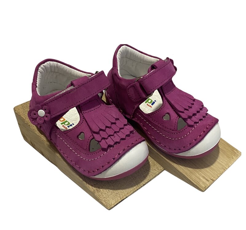 Pappikids-zapatos ortopédicos de cuero para niñas, calzado de primeros pasos, modelo (0142)