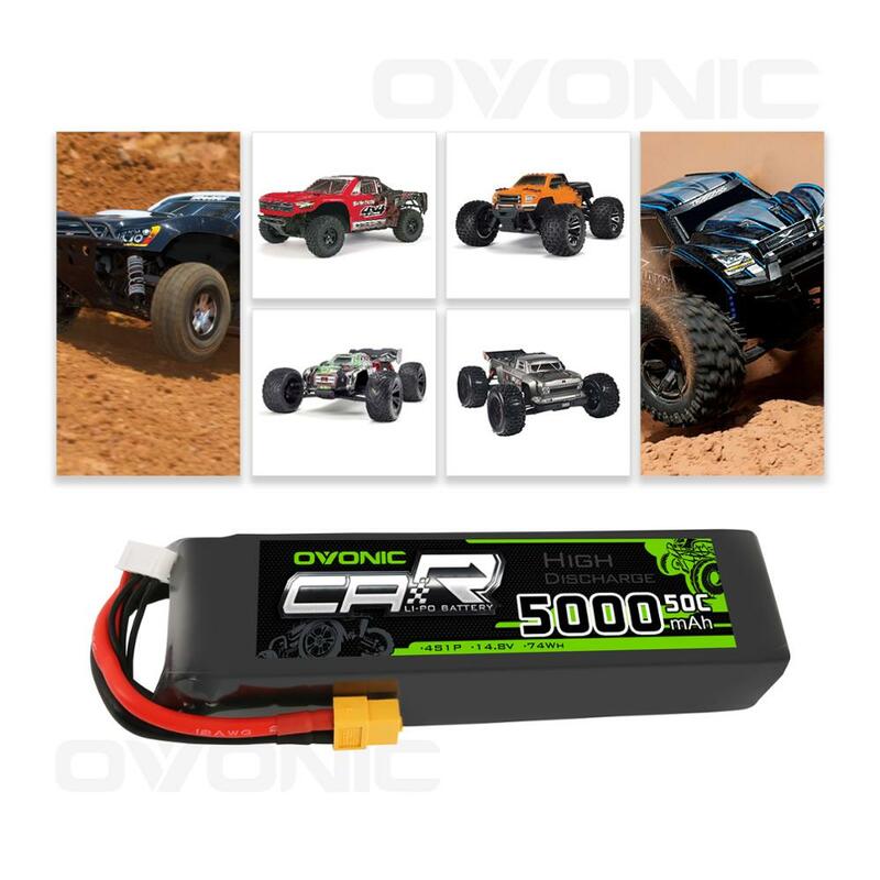 Ovonic RC Lipo Battery 4S 14.8V 5000mAh 50C RC Battery With XT60 & Trx Plug For RC Car Trucks Truck Truggy Buggy Tank Helicopter