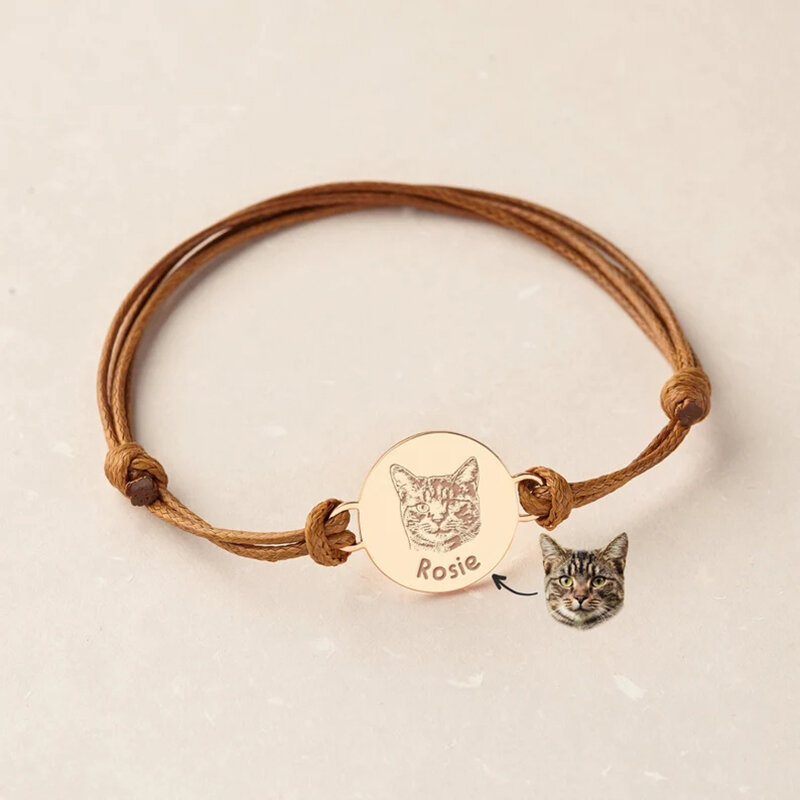 Bracelets de Portrait personnalisé d'animaux de compagnie, bijoux de Portrait de chien, bijoux de perte commémoratif, meilleur cadeau d'animal de compagnie