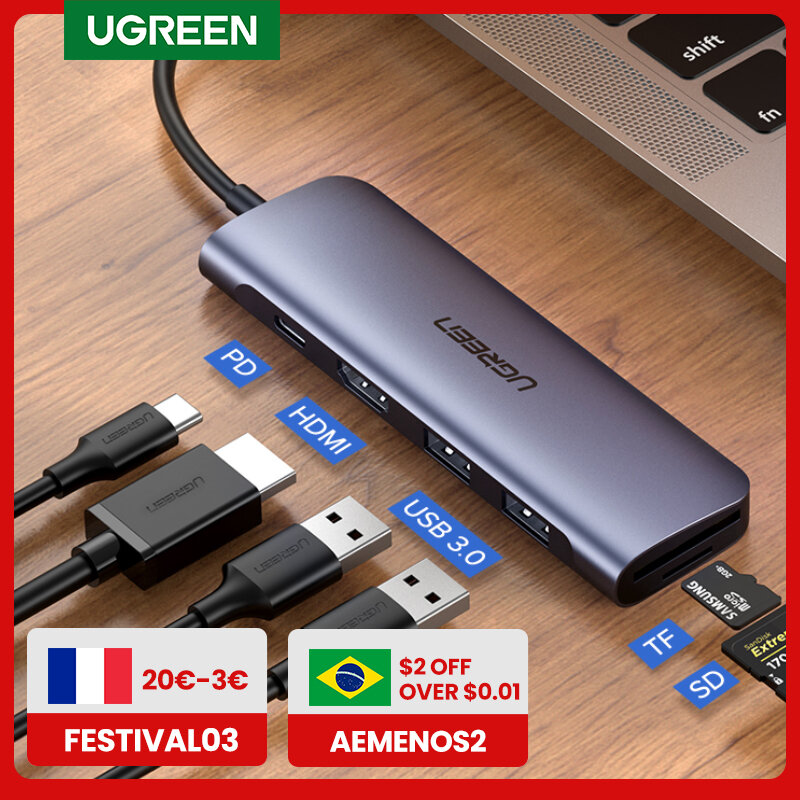UGREEN-Cable USB tipo C a HDMI, adaptador 4K60HZ, Thunderbolt 3, divisor HDMI para MacBook Pro Air, iPad, Samsung S10/S9, Xiaomi