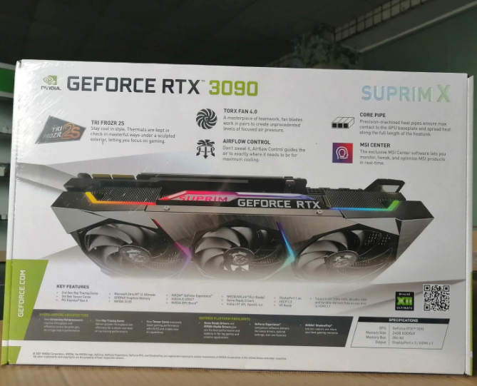 Super Speed MSI GeForce Graphics Card RTX 3090 SUPRIM X 24G for Mining Gaming