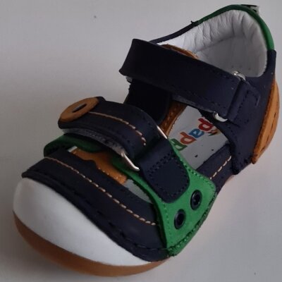 Pappikids modelo (0122) menino primeiro passo sapatos de couro ortopédico